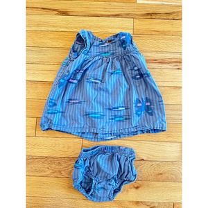 Tea collection dress with diaper cover